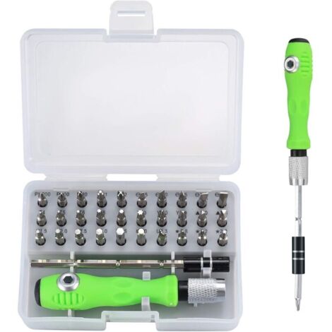 Kit Tournevis Précision 32 en 1 Magnétique Poignée Réglable pour Électronique Ordinateurs