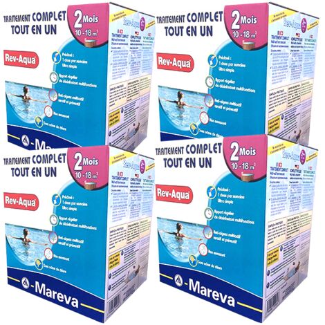 Kit traitement piscine complet - Rev-Aqua 10/18 m3 - 8 mois de Mareva