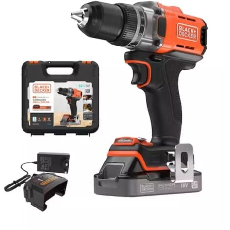 BLACK & DECKER kit trapano avvitatore a batteria black+decker "bcd382d1xk-qw" batteria inclusa 18v