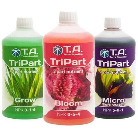 Kit TriPart - Engrais Croissance et Floraison - Floral Série SW - 500 ml - Terra Aquatica GHE