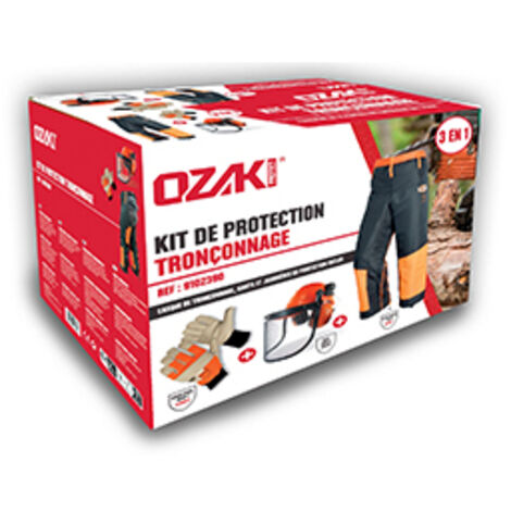 Kit Tronçonnage Composé D'un Casque (en397), Anti-bruit 30 Db (en352-3), Visière Grillagée (en1731 S) 5.1m/s, Gants Tronçonnage