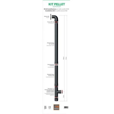 Kit tubi per stufa a pellet Europrofil nero opaco