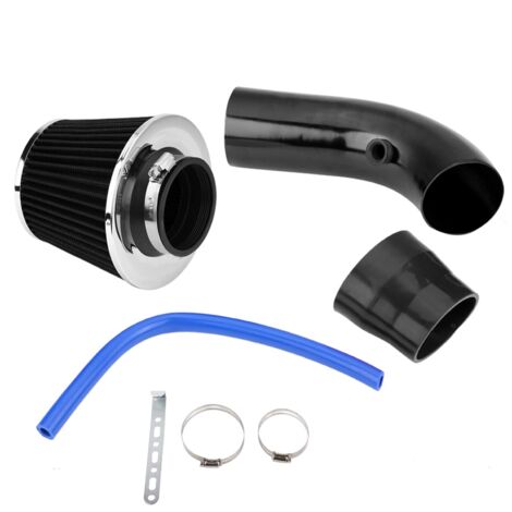 Kit tubo flessibile di aspirazione aria fredda universale per auto da 76 mm (3 pollici) in alluminio, colore nero.