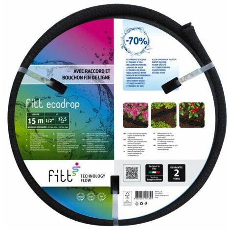 Kit Tuyau D'irrigation Poreux 13-16 Mm - 15 M / 1 Raccord Et 1 Bouchon - Fitt