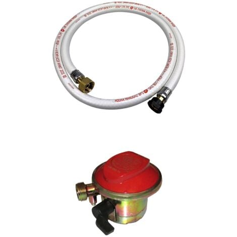 Kit Tuyau flexible de gaz 1.5 m à embouts mécaniques + Détendeur Quick-on Ø20mm Propane 37mbar 1.5kg/h. raccord rapide – Normes NF