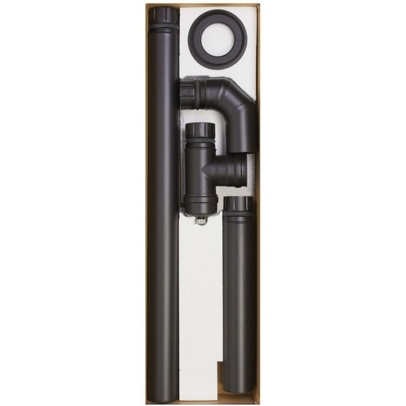 Led Leds - kit tuyaux aile pour poele a granules eco 5 pieces en acier porellane