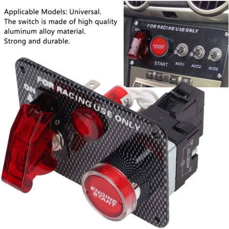 Kit universal de panel de encendido automotriz de 12 V y 40 A, fabricado en fibra de carbono y aleación de aluminio.