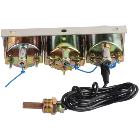 Kit universale di 3 indicatori cromati per la temperatura dell'olio per auto a 12V, 52 mm (2 pollici), bianco, di ZJchao.