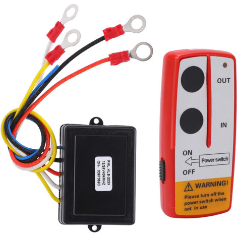 Kit universale di interruttore remoto wireless per verricello, con ricevitore 12V/24V per camion, Jeep, ATV, SUV, colore rosso.