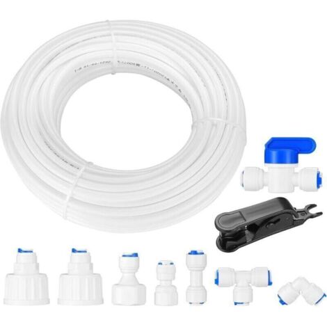 Kit Universel de Raccordement de Conduite d'Eau de 20 M, Raccord de Tuyau d'Alimentation d'Eau pour Osmoseur Réfrigérateur, Raccord De Filtre à Eau (1/4", 1/2", 3/4")