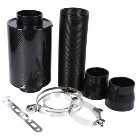 Kit universel de tuyau d'induction d'admission d'alimentation de filtre à air froid en fibre de carbone de voiture universelle 3