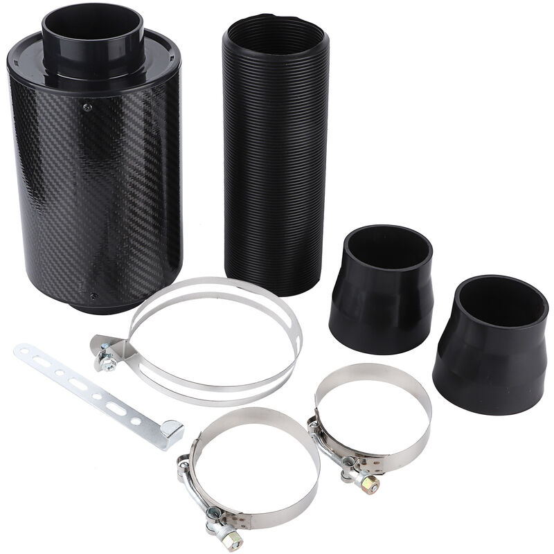 Jeffergarden - Eosnow Kit universel de tuyau d'induction d'admission de filtre à air froid de fibre de carbone de la voiture 3' universelle