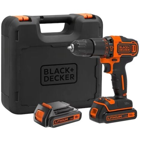 BLACK & DECKER Trapano avvitatore a percussione black + decker "bdchd18kb" con doppia batteria 18v