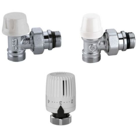 KIT VALVOLA + DETENTORE + COMANDO TERMOSTATICO 3/8&quot a squadra