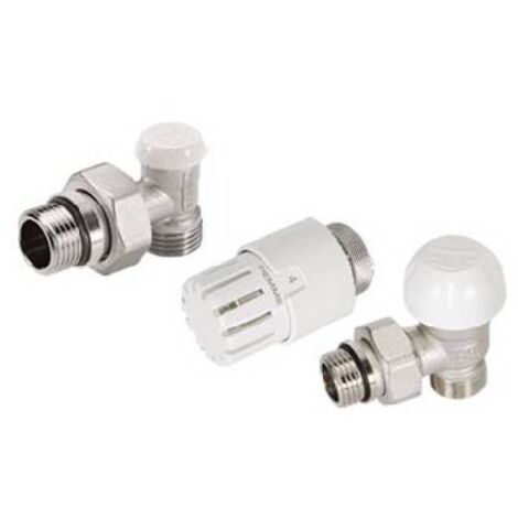 KIT VALVOLA TERMOSTATIZZABILE A SQUADRA TESTA TERMOSTATICA E DETENTORE Misura: 1/2" 24x19 fil (D.16)