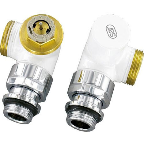 Kit vanne ther.Design,for.équer. D 3933 DN15 (1/2")mâle 3/4"(euro blanc,(RAL 9016)