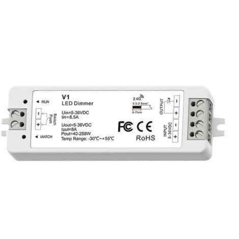 Kit variateur LED RF Mini Style pour éclairage intérieur 12V 24V 1CH--
