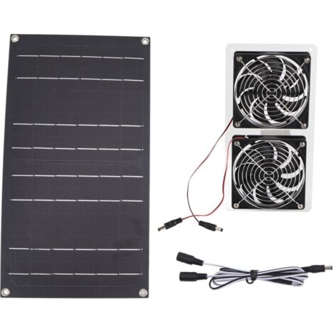 Kit ventilateur à panneau solaire 100W – Étanche IP67 – Faible bruit 34dB – Pour serres et petits poulaillers – Matériaux ABS et silicium monocristallin