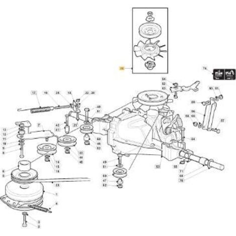 KIT VENTILATEUR POULIE 72134 ORIGINAL STIGA - 118802723/0
