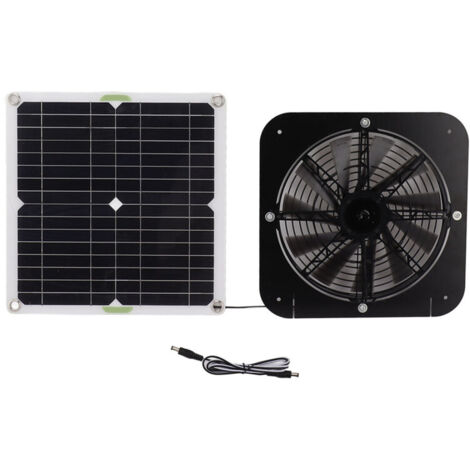 Kit ventilateur solaire, 100 W, 3000 tr/min, ventilateur d'extraction étanche de 25 cm (10 pouces) alimenté par panneau solaire, ventilateur solaire protégé pour poulailler