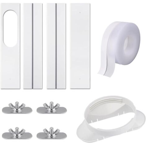Kit ventilation fenêtre AC portable Panneau PVC réglable + joint Pour tuyau 13 cm