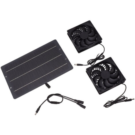 Kit ventilatore con pannello solare Eosnow da 10 W, ventilatore di scarico a doppia alimentazione solare resistente alle intemperie, montaggio a parete per pollai, serre e capannoni.