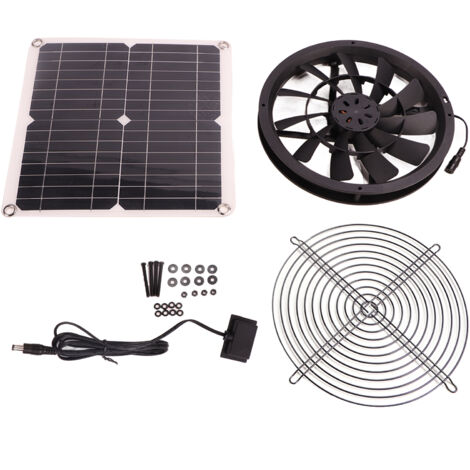 Kit ventola di scarico solare 18V 12W, impermeabile, DC, pannello rotondo senza spazzole, raffreddamento per officina, cuccia per animali domestici