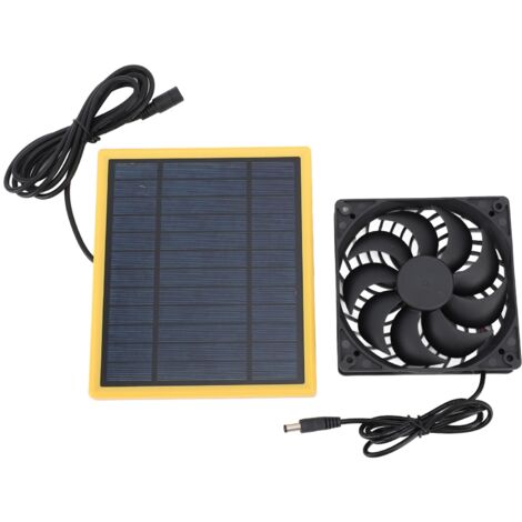 Kit ventola solare impermeabile da 20 W per piccoli pollai, serre, capanni da giardino, cucce per animali, estrazione da finestre. Funzionamento silenzioso.