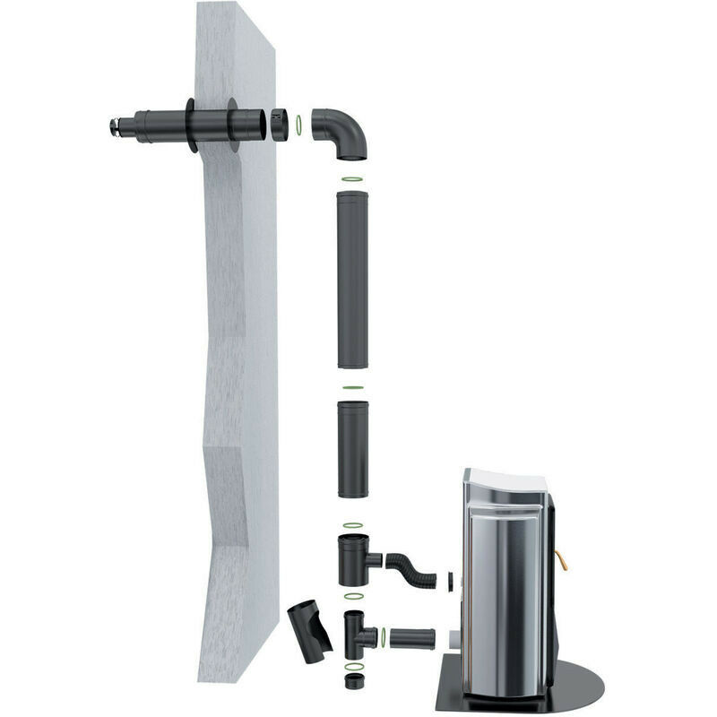 Kit de raccordement ten 478580 façade Bioten 80/125 noir 10 pièces