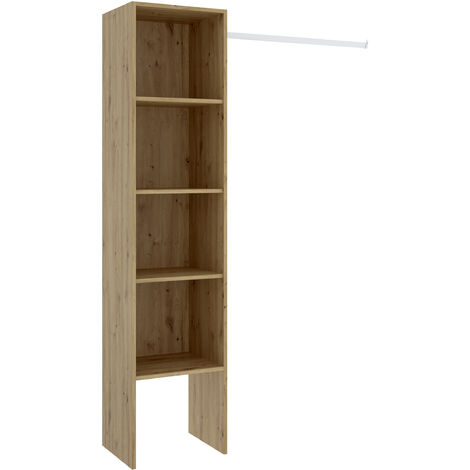 Kit Vestidor de 1 Columna con Barra de colgar Nordic 186x138x40 cm - SUIT