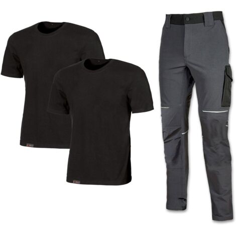 KIT VETEMENTS PRINTEMPS/ETE 2 TEE-SHIRT + 1 PANTALON DE TRAVAIL WORLD