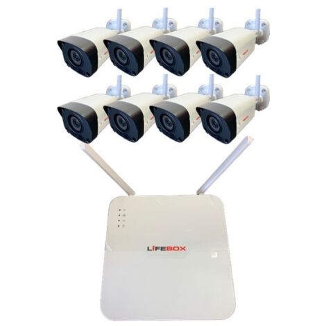 Kit Video Surveillance Wifi 8 Cameras, Disque Dur 2 To