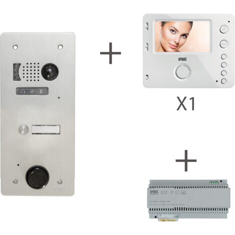 Kit vidéo préprogrammé 2VOICE platine et moniteurs 1 rangée 1 bouton URMET KV83/101