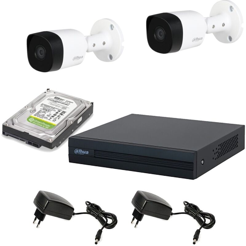 Dahua - kit video surveillance 2 cameras 2 mpx dvr 4 canaux hd 500GB