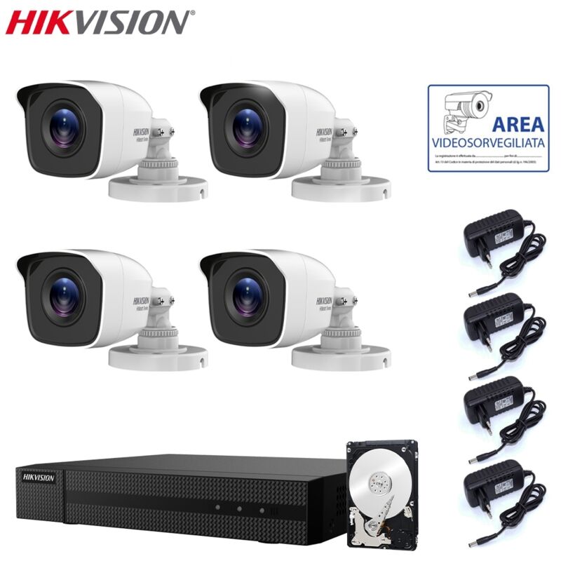 Hikvision - kit video surveillance 4 cameras 5 mpx dvr 4 canaux hd 2TB