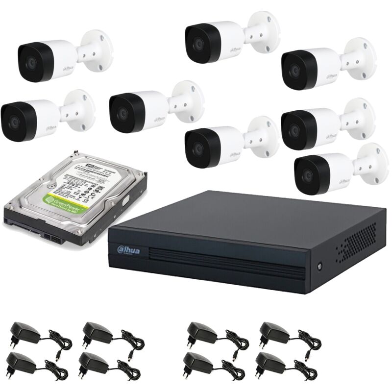 Dahua - kit video surveillance 8 cameras 5 mpx dvr 8 channels hd 500GB