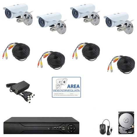 HOUSECURITY KIT VIDEO SURVEILLANCE AHD IP CLOUD DVR 4 CANAUX 4 CAMERAS HD IR 2 MPX HD 320GB