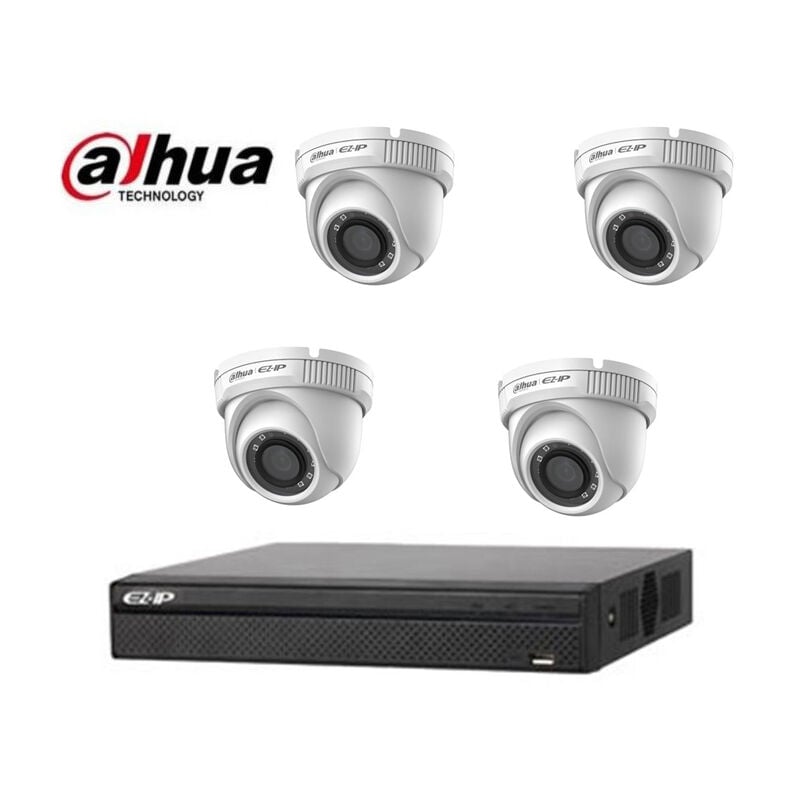 Dahua - kit video surveillance dome poe ip 4 cameras 2 mpx