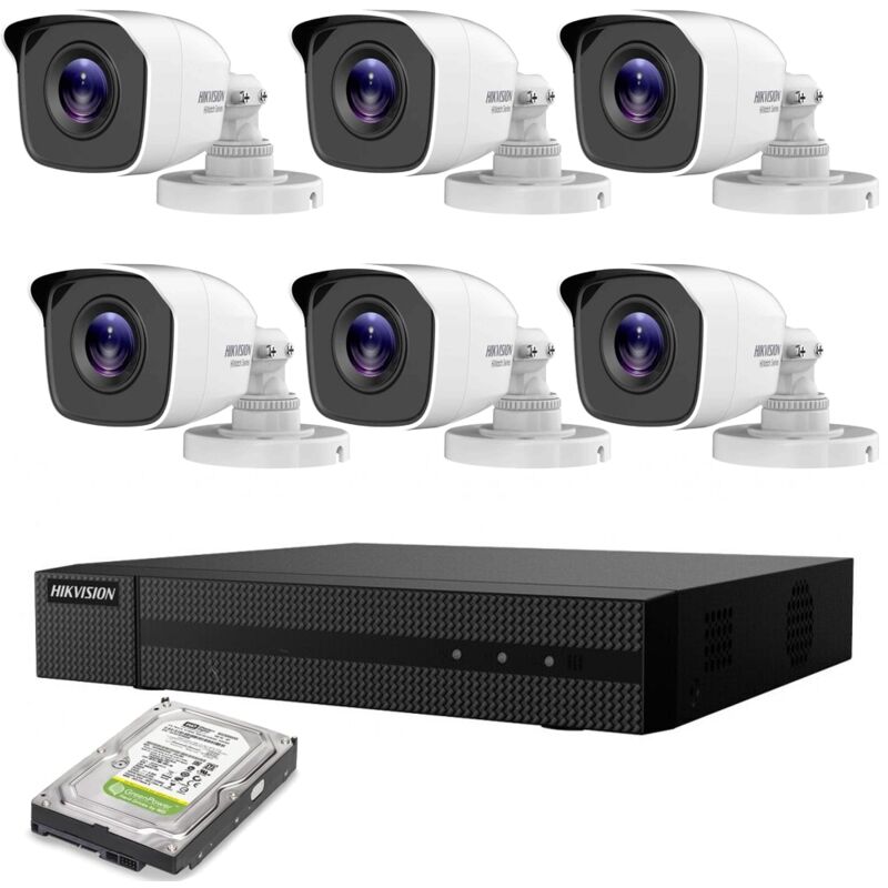 Hikvision - kit video surveillance ip poe 2 mpx 6 cameras hd 1TB