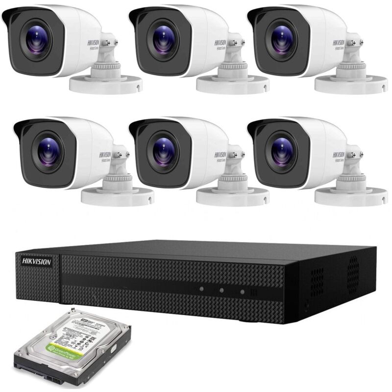 Kit video surveillance ip poe 6 cameras Hikvision 4 mpx 4K hd 1TB