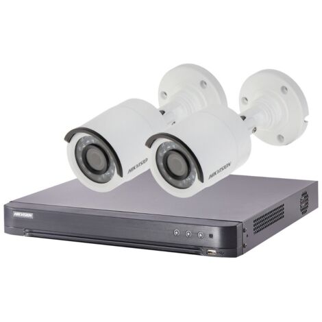 Kit video surveillance Turbo HD Hikvision 2 caméras bullet - Blanc
