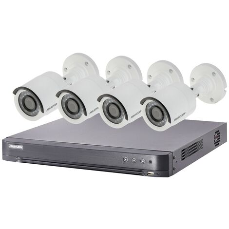 Kit video surveillance Turbo HD Hikvision 4 caméras bullet - Blanc
