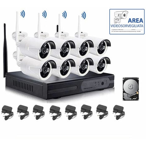 HOUSECURITY KIT VIDEO VIGILANCIA INALAMBRICO FULL WIFI HD IP 8 CAMARAS NVR LAN REMOTO 3G HD 500