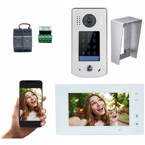Kit vidéo wifi 7 pouces avec mémoire – Caméra saillie 105° – Clavier à code tactile – Alimentation 24V DC – IP67 pour extérieur – Automatisme Online