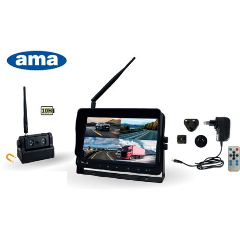 Kit video wireless AHD 7" con camera magnetica a batteria ricaricabile 12-24V
