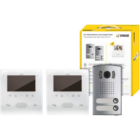 Kit videocitofonico bifamiliare Due Fili Plus ELVOX Vimar 7558/E2