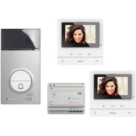 kit videocitofono bifamiliare bticino classe 100 v16b vivavoce 344652 pulsantiera da parete