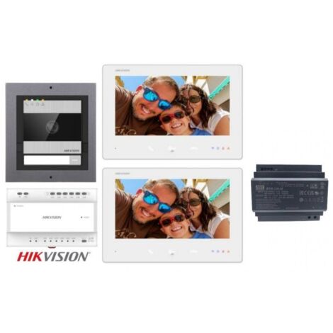 KIT Videocitofono Hik Vision monofamiliare Smart 2 Fili con 2 Monitor 7 pollici Wifi Bianco