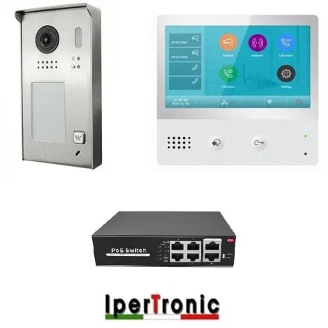 Kit Videocitofono IP monofamiliare 7 pollici WIFI SD Ipertronic