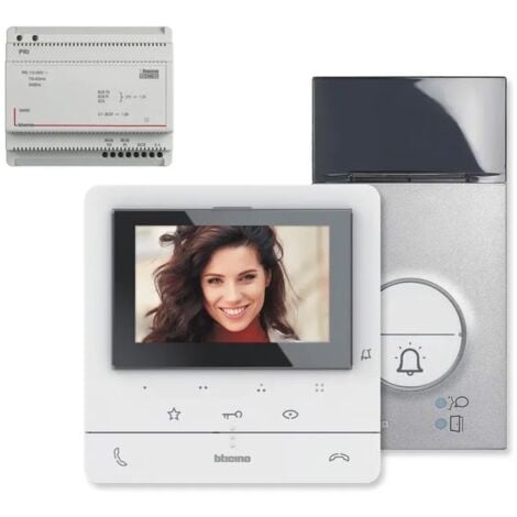 kit videocitofono monofamiliare bticino classe 100 v16b vivavoce 344652 pulsantiera da parete